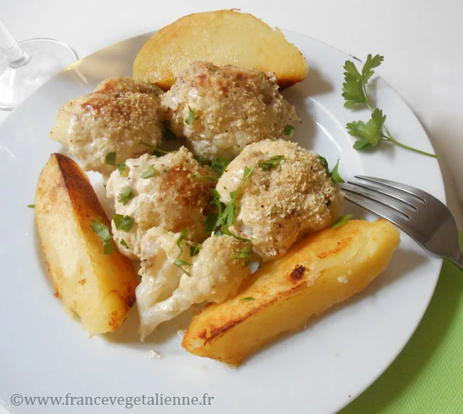 Gratin de chou fleur vegetalien vegan France vegetalienne